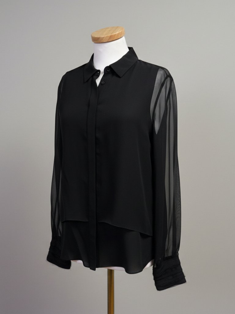 Elie Tahari Black Silk Blouse, Size S, New With Tags!